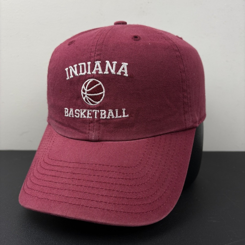 Vintage Indiana Basketball Strapback Hat Faded Red Hoosiers Dad Adjustable Cap